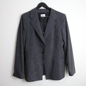 Armani Collezioni Pinstripe White Black Blazer Vest Lined Jacket Size 12
